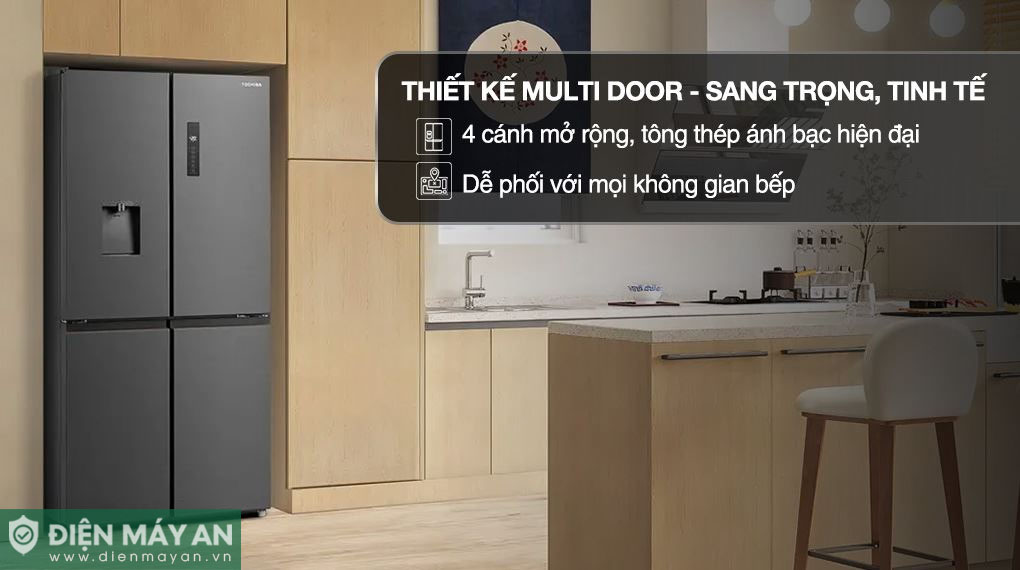 Tủ Lạnh Toshiba Inverter 471 lít Multi Door GR-RF606WI-PMV(60)-AG